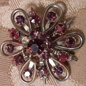 Purple & Silver Brooch